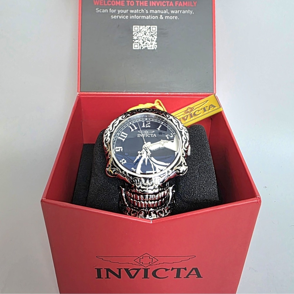 NEW Invicta Artist Skull Men's Watch - 50.5mm, Steel, Black (31907) #1048 - Picture 3 of 7
